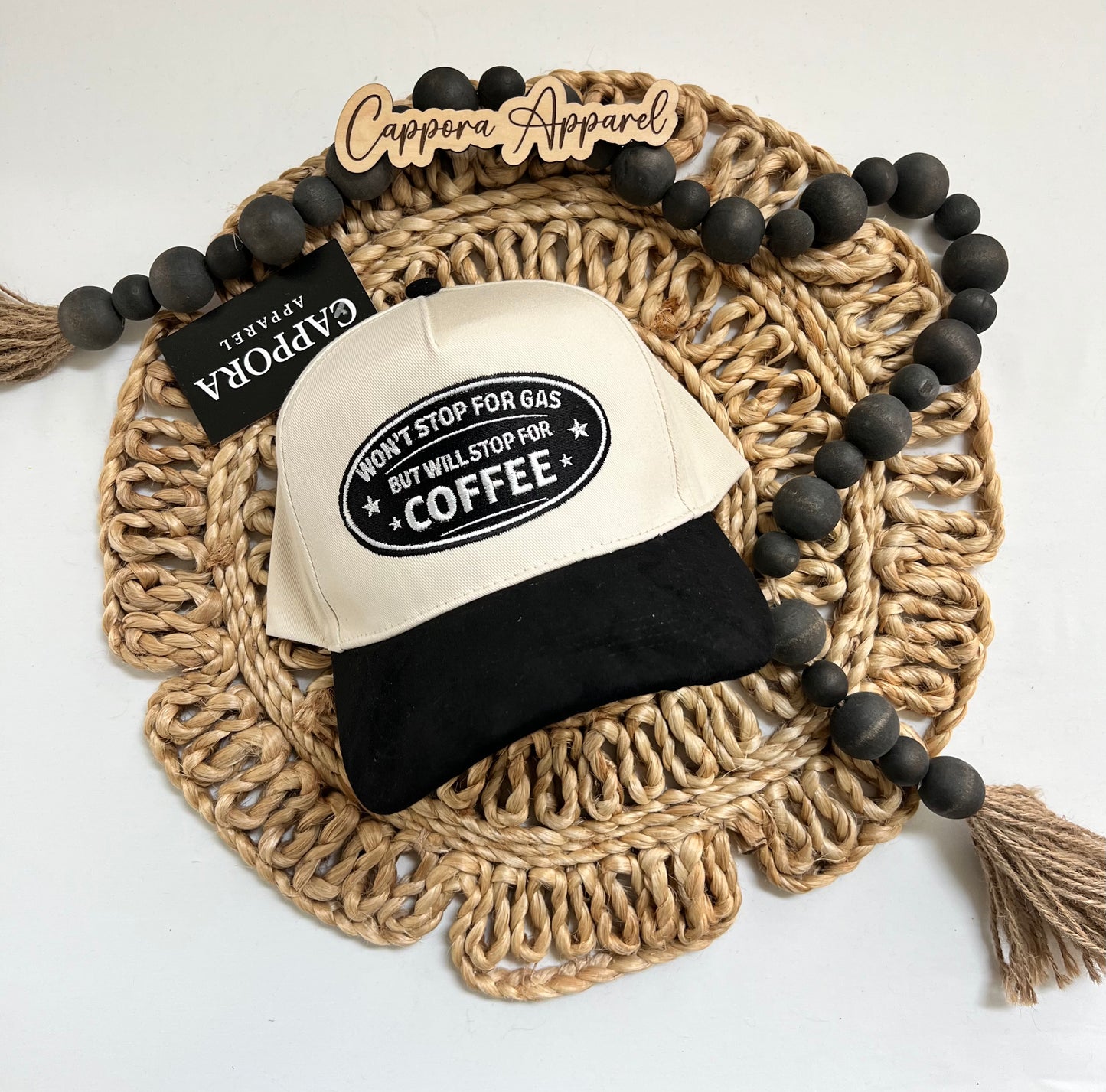 Coffee First Embroidered Snapback Baseball Hat