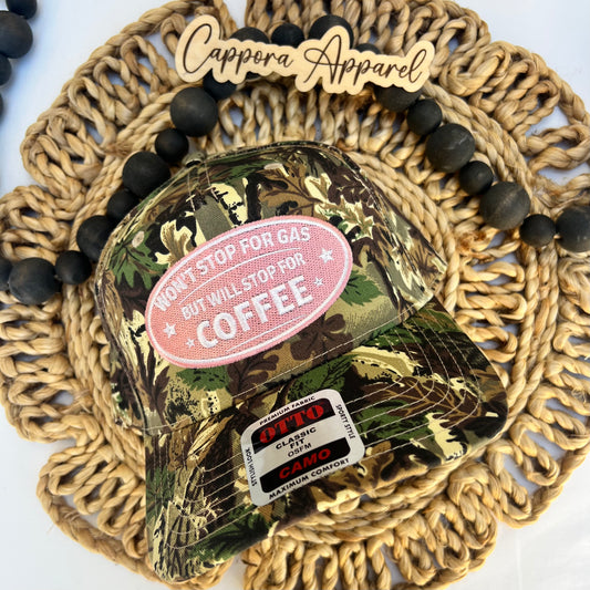 Coffee First Embroidered Snapback Baseball Hat