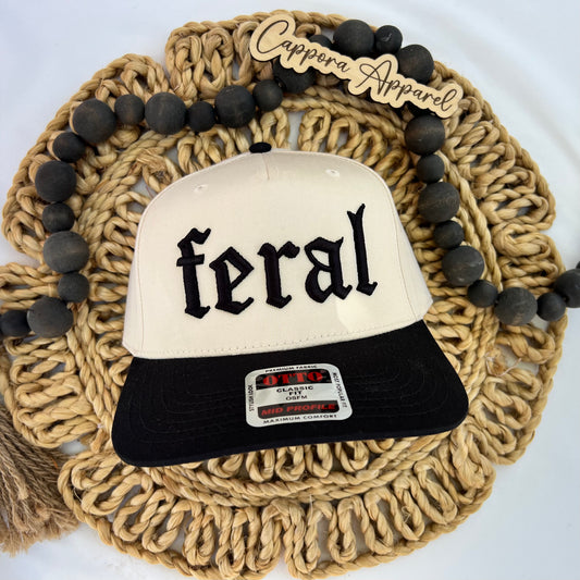 Feral Embroidered 3D Puff Otto Snapback Hat – Bold Funny Trucker Cap