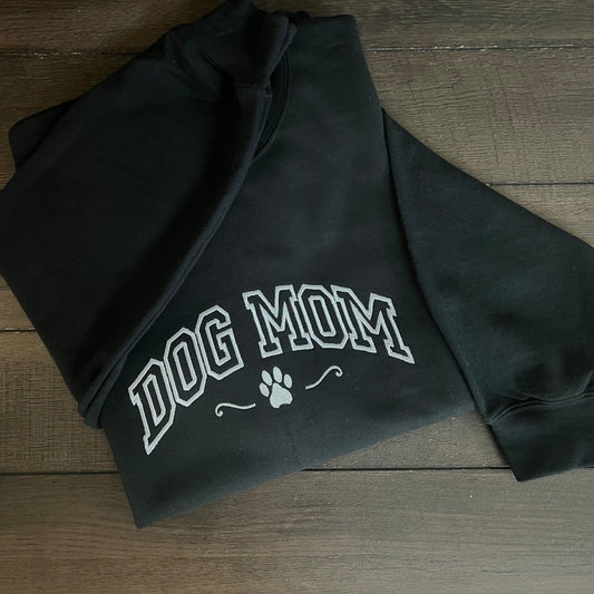 Gildan Heavy Blend™ Embroidered 'Dog Mom' Sweatshirt | Dog Lover Clothing | Dog-Themed Fashion | Dog Mom Gift Idea