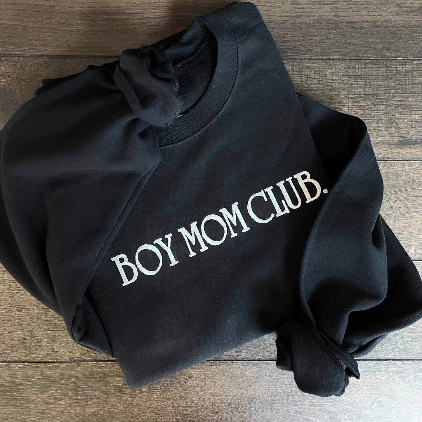 Gildan Heavy Blend™ Embroidered  'Boy Mom Club' Sweatshirt | Mom Life Clothing | Personalized Mom Apparel | Boy Mom Crewneck