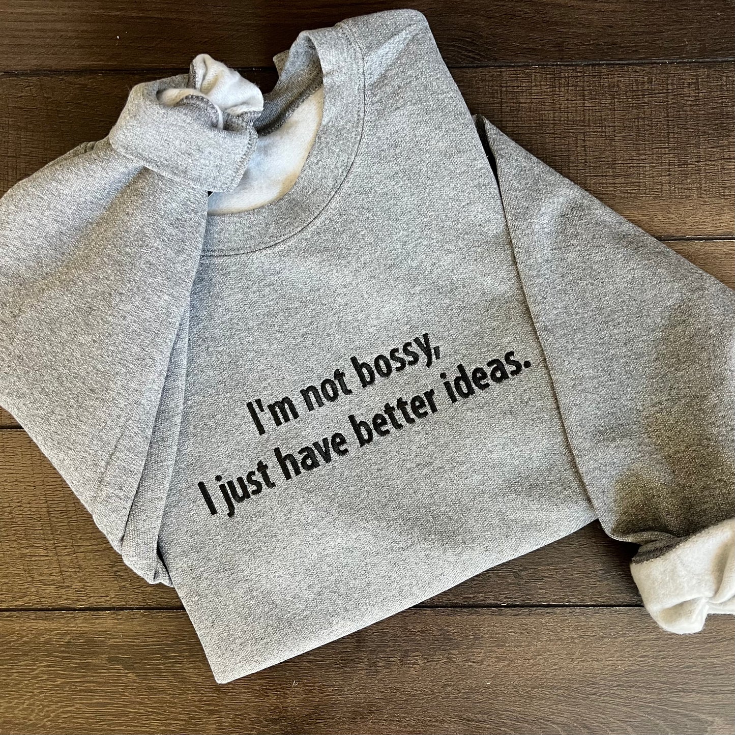 Gildan Heavy Blend™ Embroidered Customizable Crewneck Sweatshirt | Custom Text Embroidery | Personalized Gift Idea | Witty Saying Sweatshirt