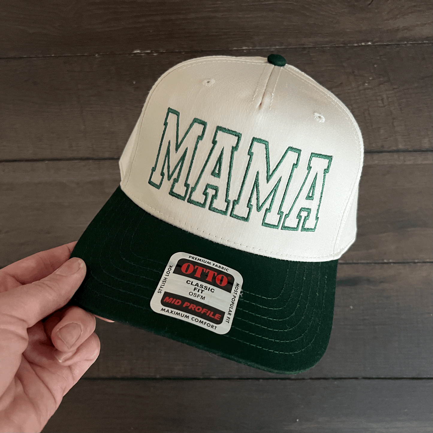 Otto® 'Mama' 5 Panel Mid Profile Baseball Snapback Cap | Mom Life Baseball Cap | Gifts for Moms Hat | Custom Embroidered Mom Hat