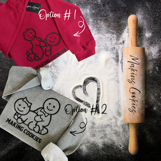 Embroidered “Ginger Cookies Making’ Cookies” Graphic | Cozy Gildan Crewneck Sweatshirt | Holiday Baking Christmas Sweatshirt