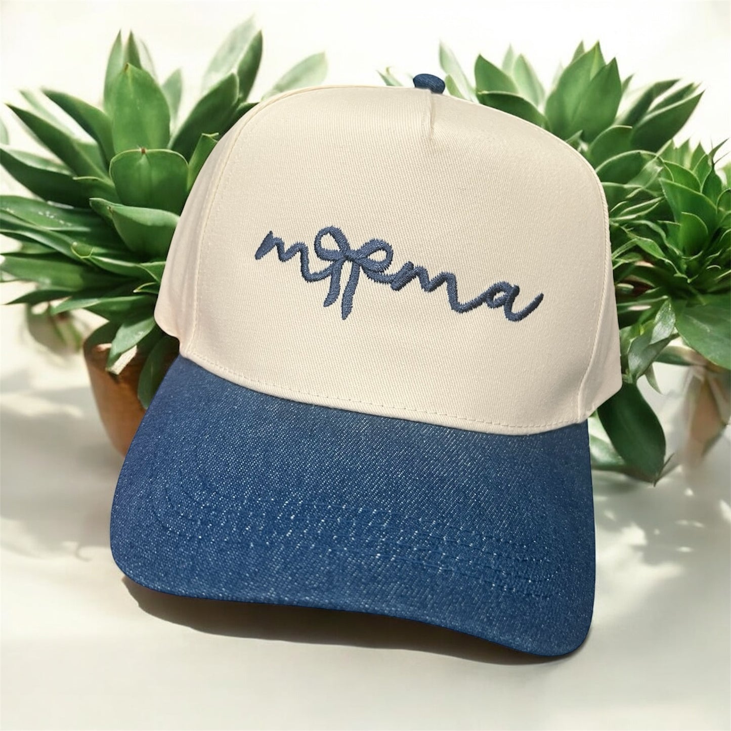 Mama Bow Embroidered Snapback Hat