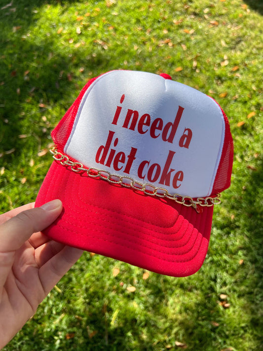 Otto® 'I Need a Diet Coke' Foam Snapback Cap | Statement Trucker Hat | Retro Snapback Cap | Otto 32-467