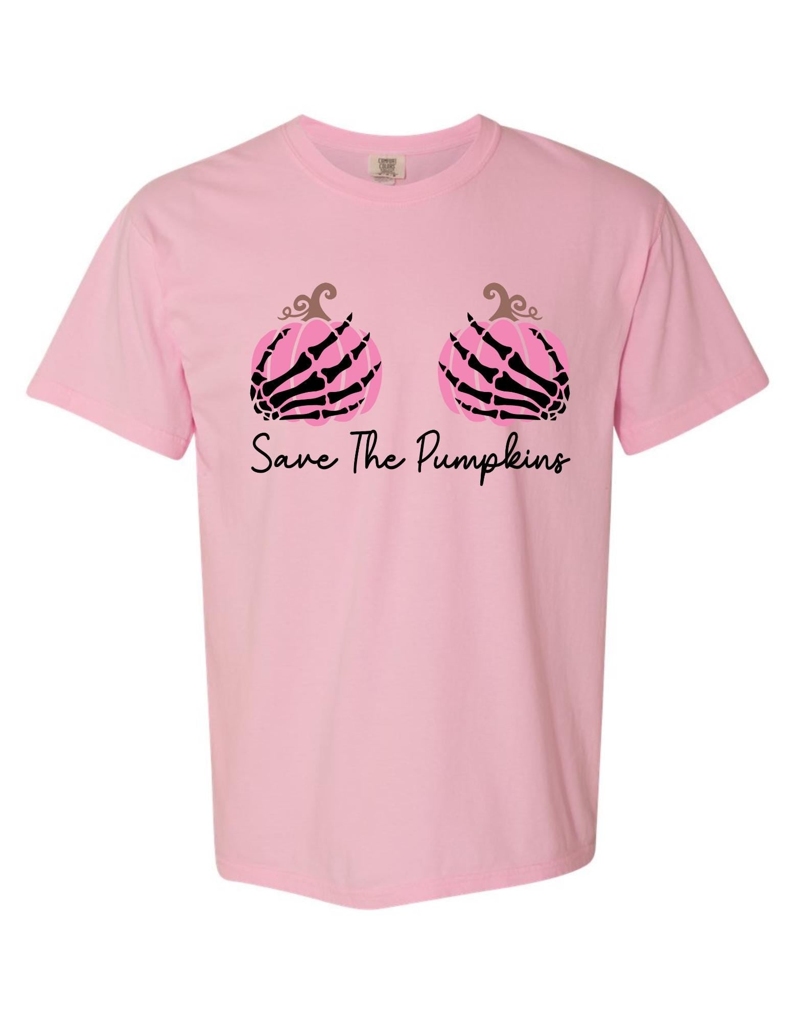 Comfort Colors® "Save the Pumpkins" Breast Cancer Awareness T-Shirt | Breast Cancer Awareness Apparel, October Awareness T-Shirt