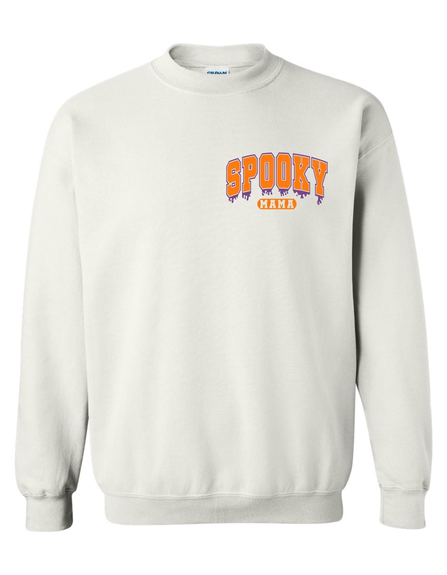 Spooky Mama Skeleton Peace Sign Crewneck – Bold Halloween Gildan Sweatshirt for Moms, Cute & Cozy Fall Graphic Pullover