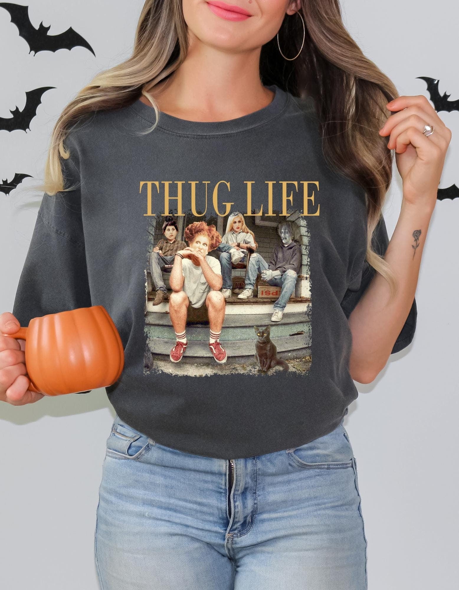 Comfort Colors® 'Thug Life' T-Shirt | Halloween Graphic Tee, Funny Halloween Shirt, Fall Fashion T-shirt, Halloween Vibes Clothing