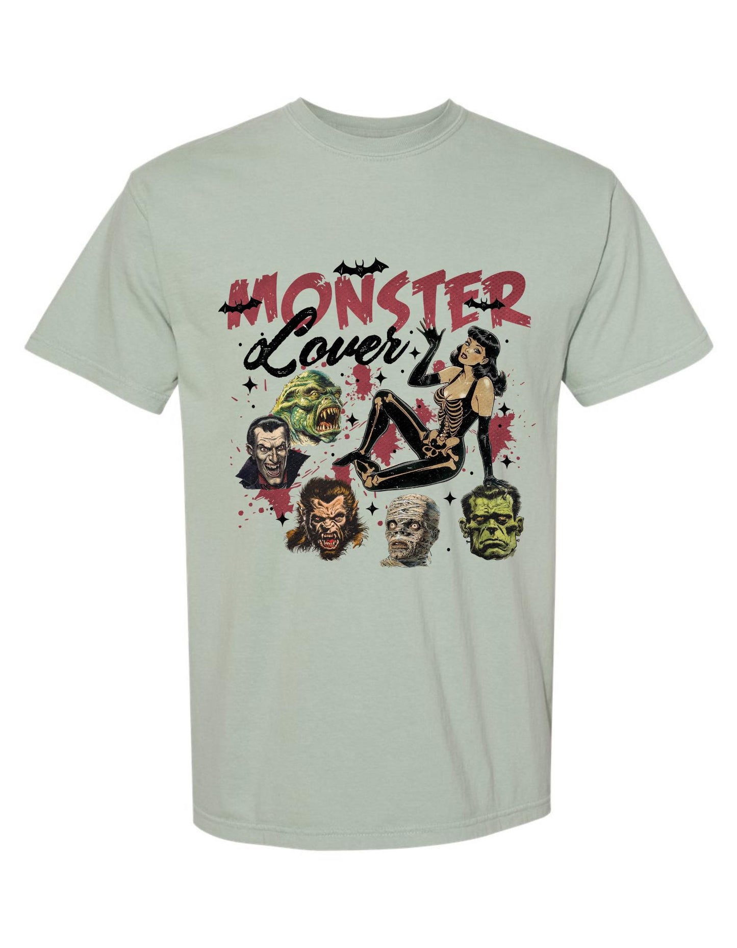 Comfort Colors® 'Monster Lover' T-Shirt | Classic Horror T-Shirt, Horror Lover Shirt, Vintage Horror Tee, Monster Graphic T-shirt
