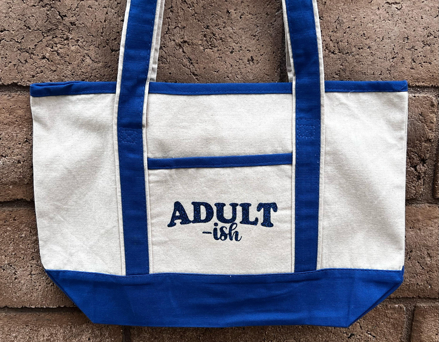 Adult-ish Canvas Tote Bag – Funny Reusable Bag for Everyday, Work, School, or Groceries