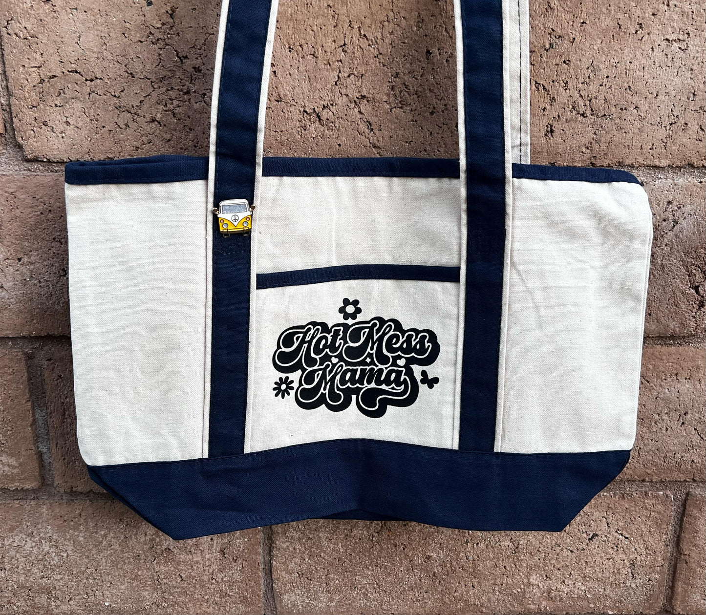 Hot Mess Mama - Canvas Tote Bag | Humorous Tote Bag | Statement Canvas Bag Weekend Vibes Tote | Personalized Canvas Tote