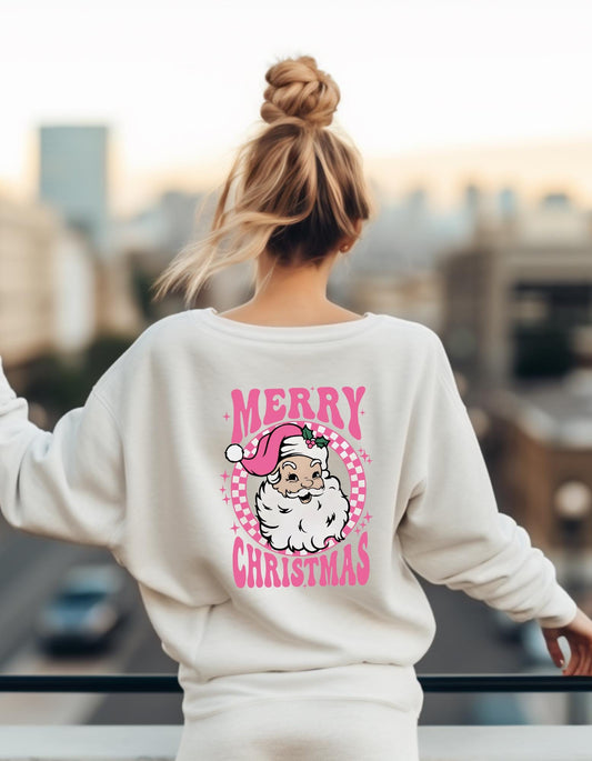 Merry Christmas Sweatshirt – Santa Graphic Gildan Crewneck, Holiday Pullover, Cozy Christmas Sweater Gift