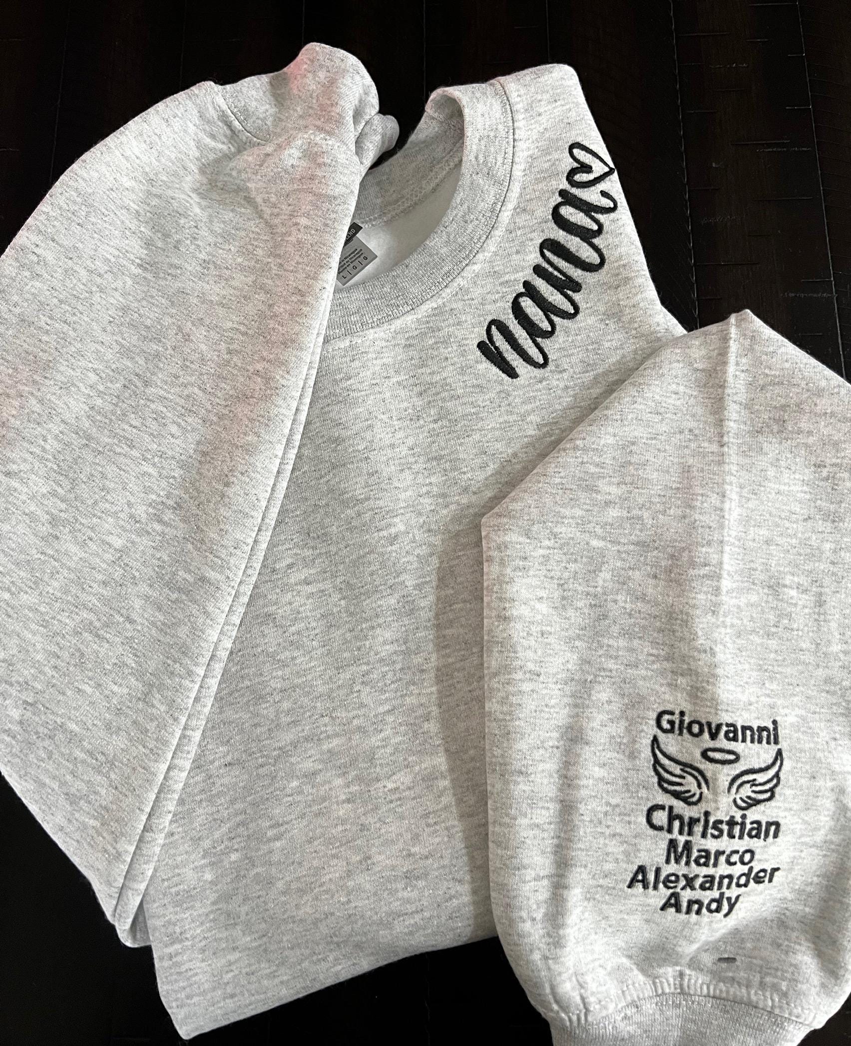 Nana Embroidered Crewneck Sweatshirt – Custom Gildan Pullover with Neckline Stitch, Cozy Gift for Grandma, Minimalist Nana Sweater