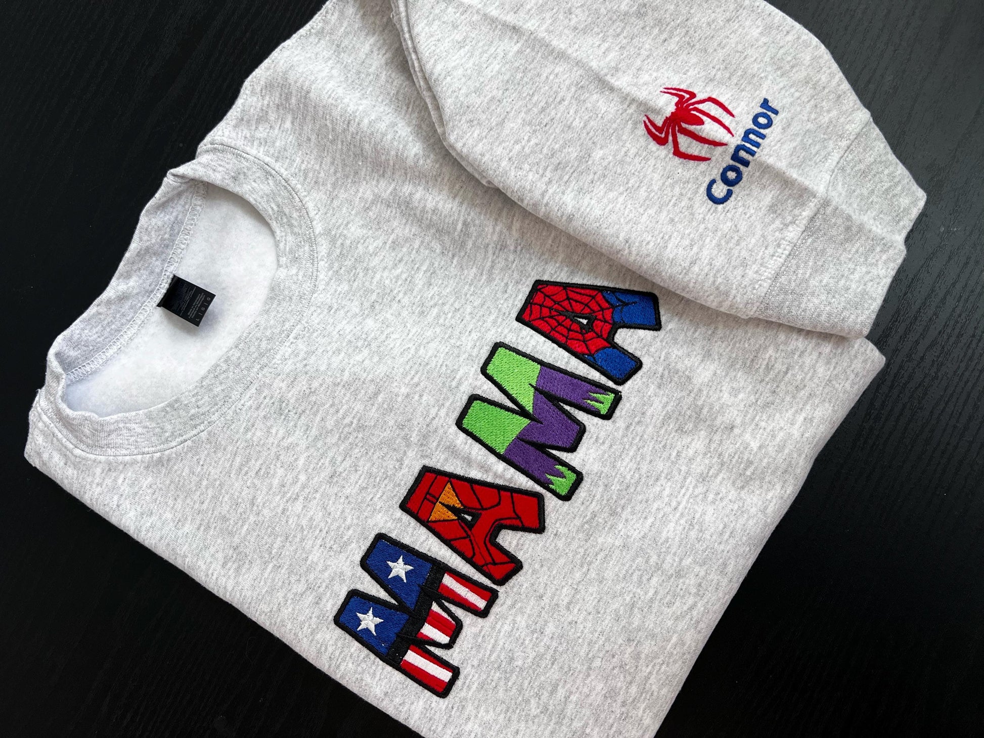 Mama Embroidered Crewneck – Superhero Mom Gildan Sweatshirt, Comic Style Cozy Gift for Mamas