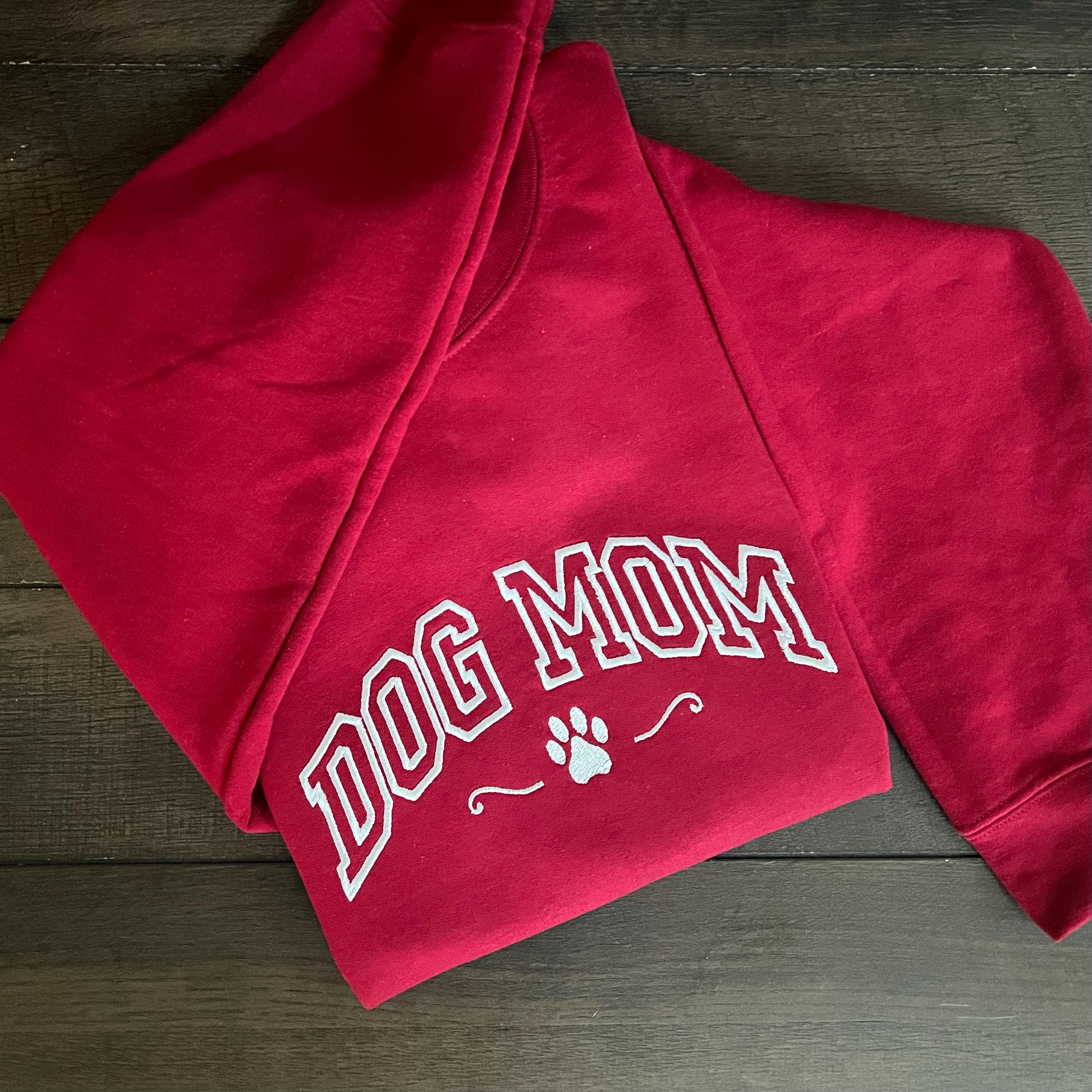 Embroidered Dog Mom Crewneck Sweatshirt | Gildan 18000 Cozy Pet Lover Sweatshirt, Cute Dog Mom Gift, Minimal Stitch Embroidery Sweater