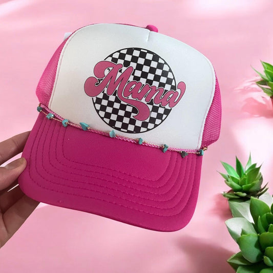 MAMA Retro Foam Hat – DTF Printed Graphic Otto Snapback Trucker Cap, Vintage Style Mom Hat, Cute Gift for Mothers