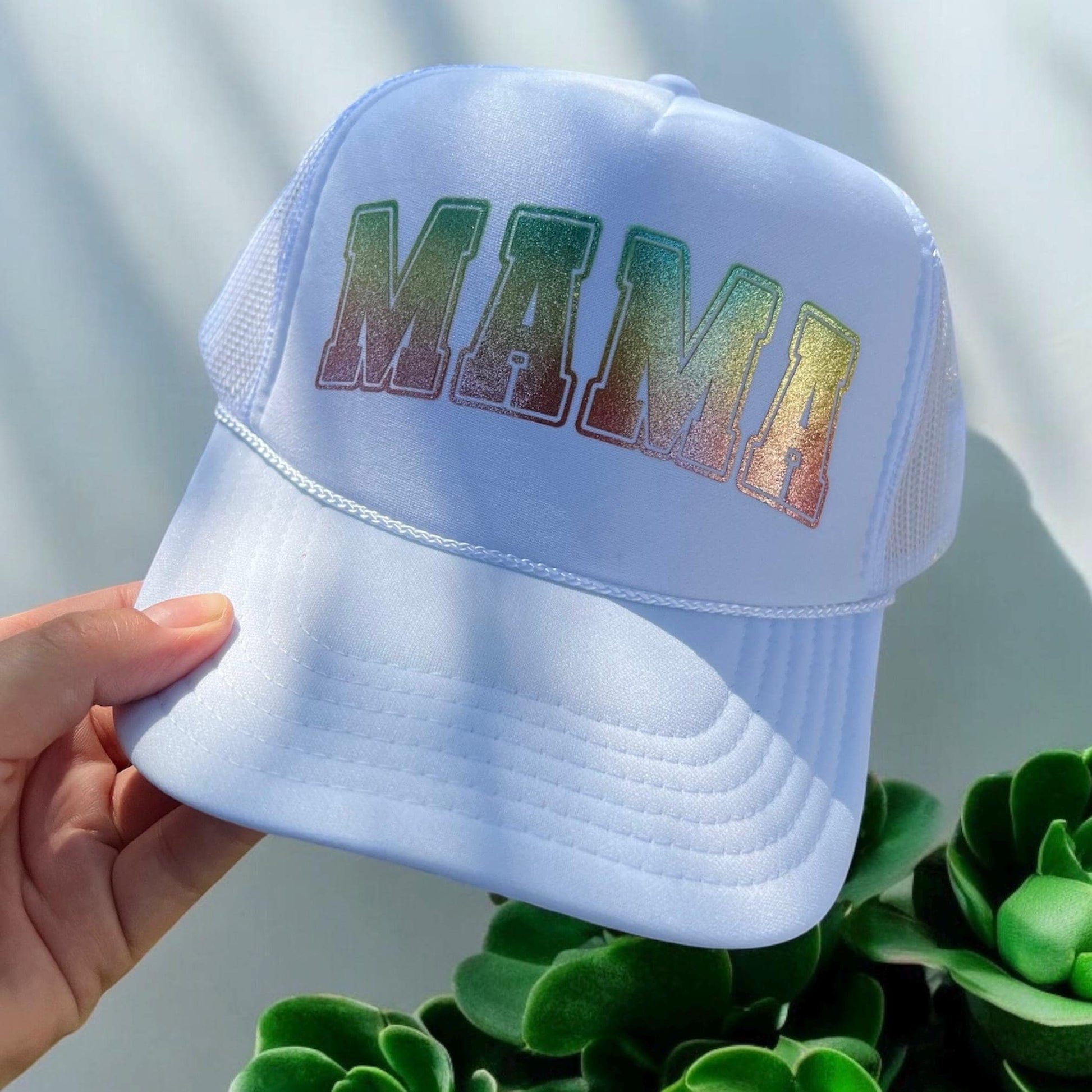 MAMA Hat – Vinyl Graphic Print on Otto Foam Snapback Trucker Cap, Cute Mom Life Hat, Gift for Mothers, Adjustable Snapback Cap