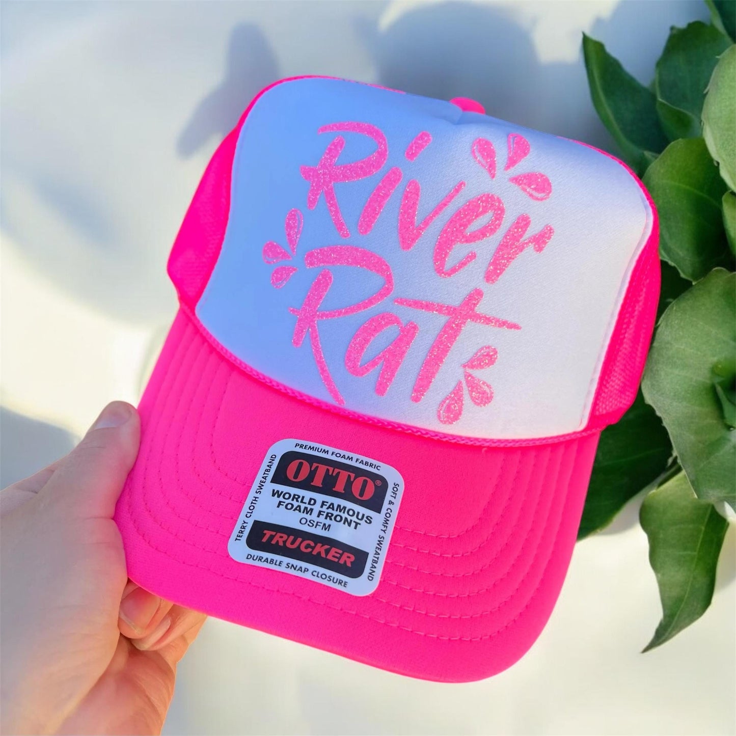 River Rat Hat – Vinyl Graphic Print on Otto Foam Trucker Snapback, Outdoor Adventure Fishing River Life Cap