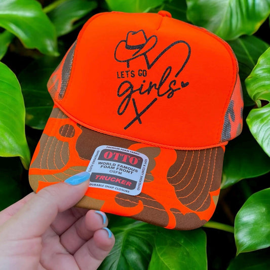 Let’s Go Girls Hat – Graphic Print Otto Foam Trucker Cap, Western Country Concert Bachelorette Party Snapback Hat