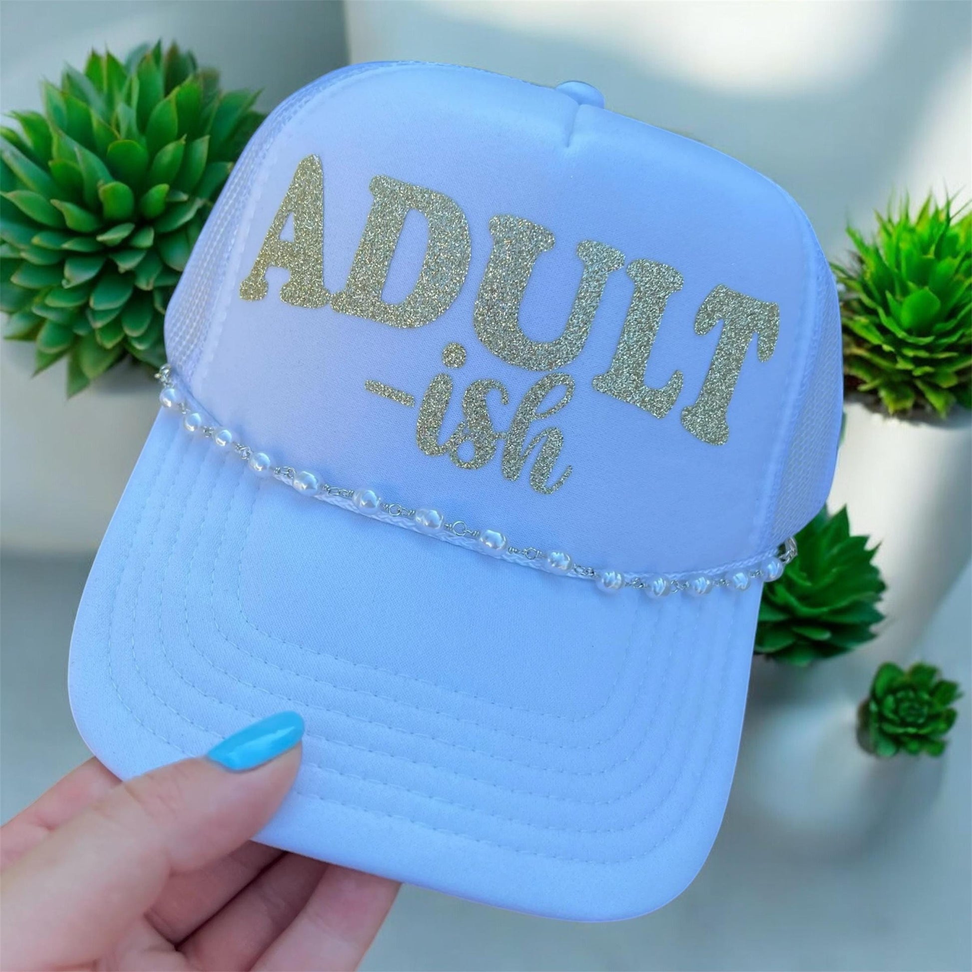Adult-Ish Hat – Funny Otto Foam Snapback Trucker Cap, Humorous Graphic Quote Hat, Adjustable Retro Style Cap