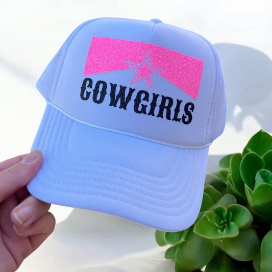 Cowgirls Trucker Hat – Otto Foam Snapback Cap with Bold Graphic Print, Western Cowgirl Style Retro Statement Hat