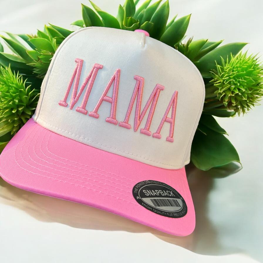 MAMA Hat – 3D Puff Embroidered Otto Snapback Trucker Cap for Moms