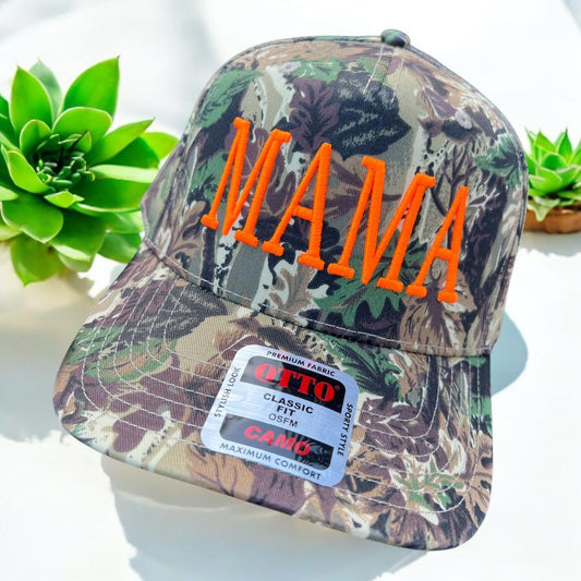 MAMA Hat – 3D Puff Embroidered Otto Snapback Trucker Cap for Moms