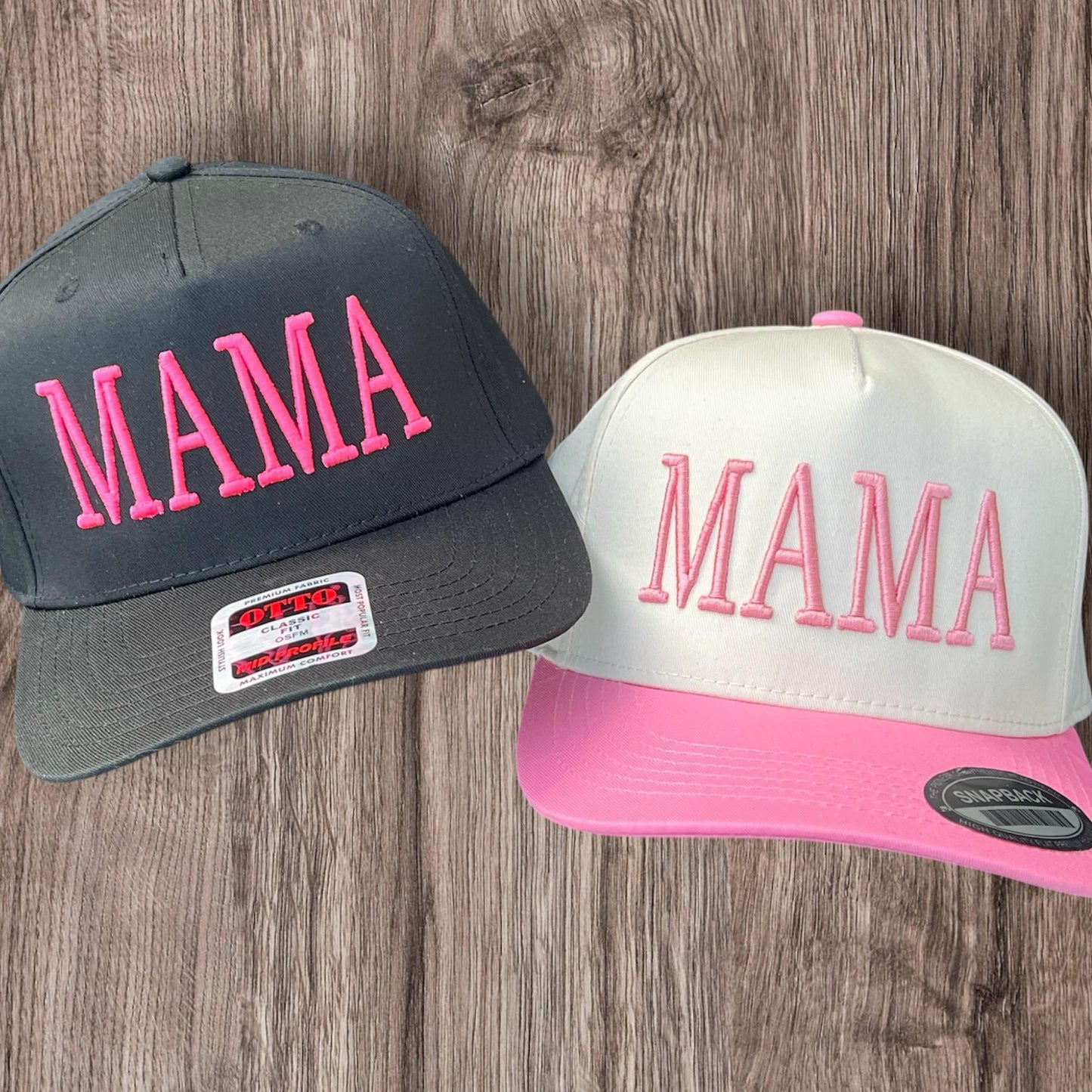 MAMA Hat – 3D Puff Embroidered Otto Snapback Trucker Cap for Moms