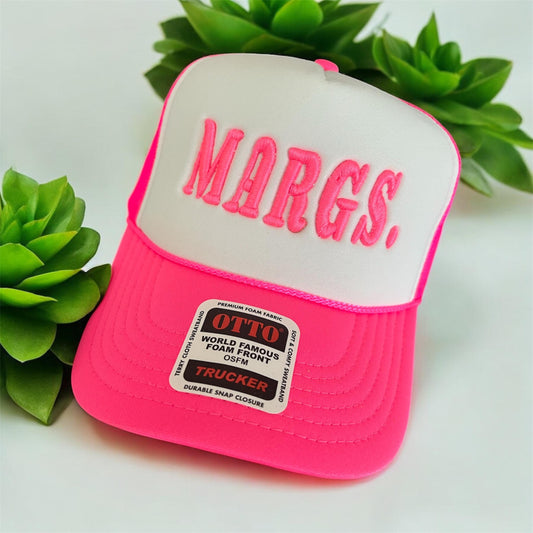 Margs Embroidered Hat | Margarita Hat, Girls Trip Trucker Hat, Beach Vacation Cap, Summer Embroidered Hat, Cute Cocktail Baseball Hat