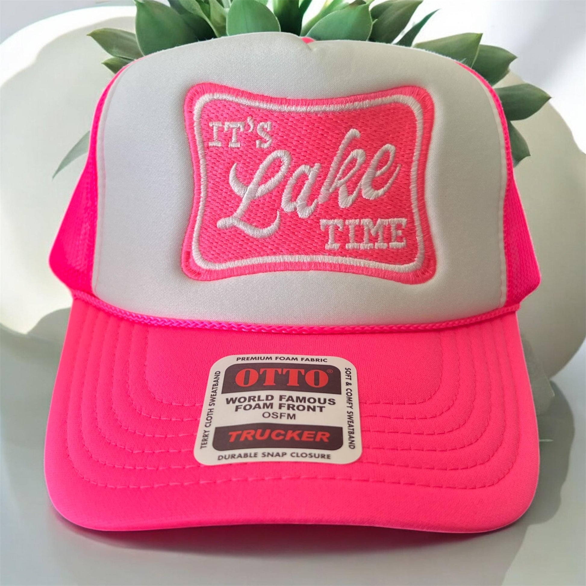 It's Lake Time Snapback Hat – Embroidered Foam Trucker Hat for Lake Days, Summer Boating Cap, Otto Foam Hat, Lake Life Gift for Him or Her