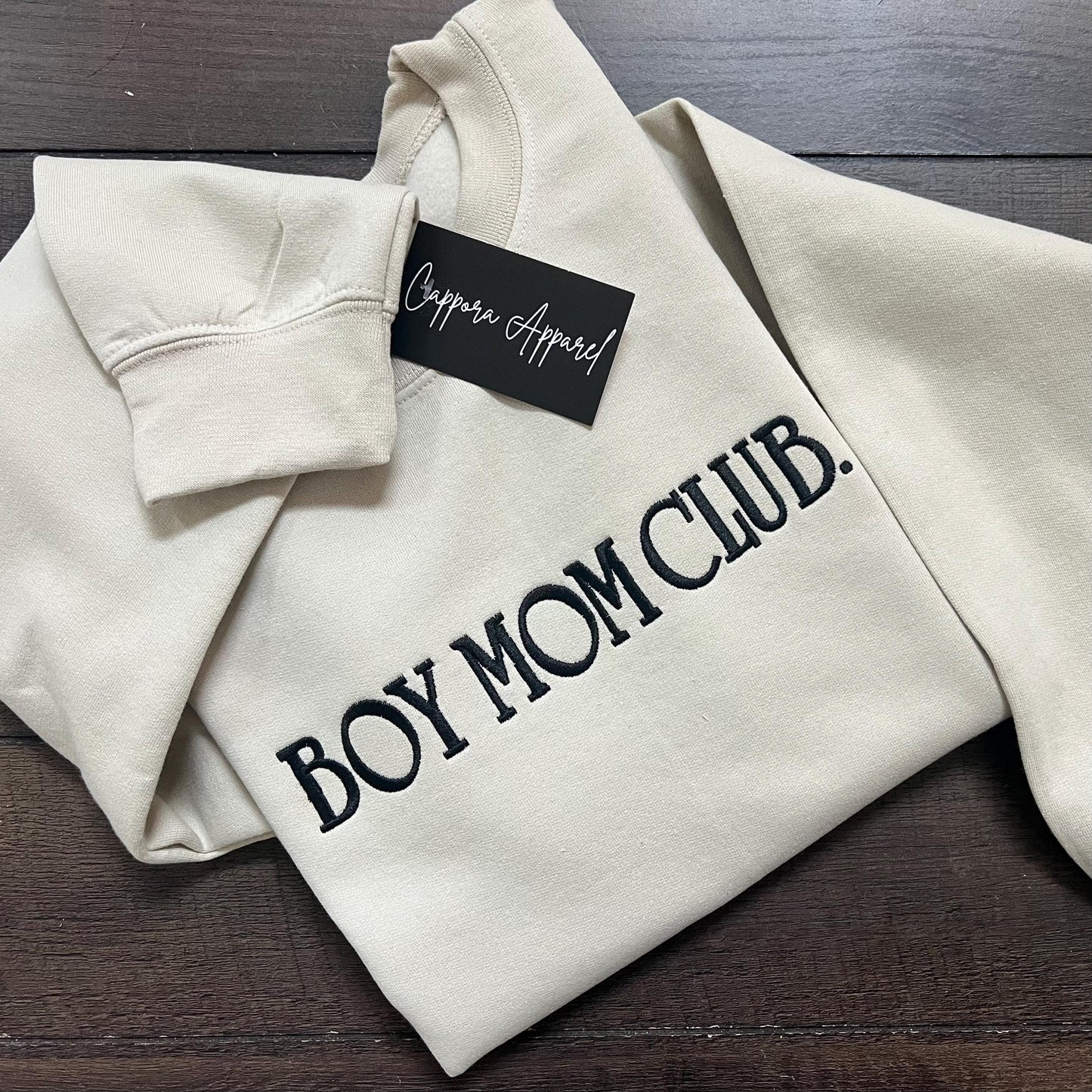 Boy Mom Club Embroidered Crewneck – Cozy Gildan Sweatshirt, Minimalist Mom Life Pullover, Gift for Boy Moms