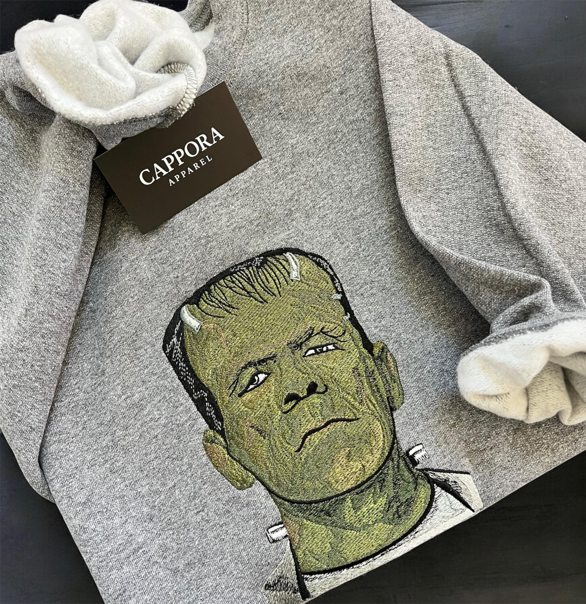 Monster Embroidered Crewneck Sweatshirt – Gildan Graphic Pullover, Cozy Streetwear, Halloween Spooky Aesthetic Sweater
