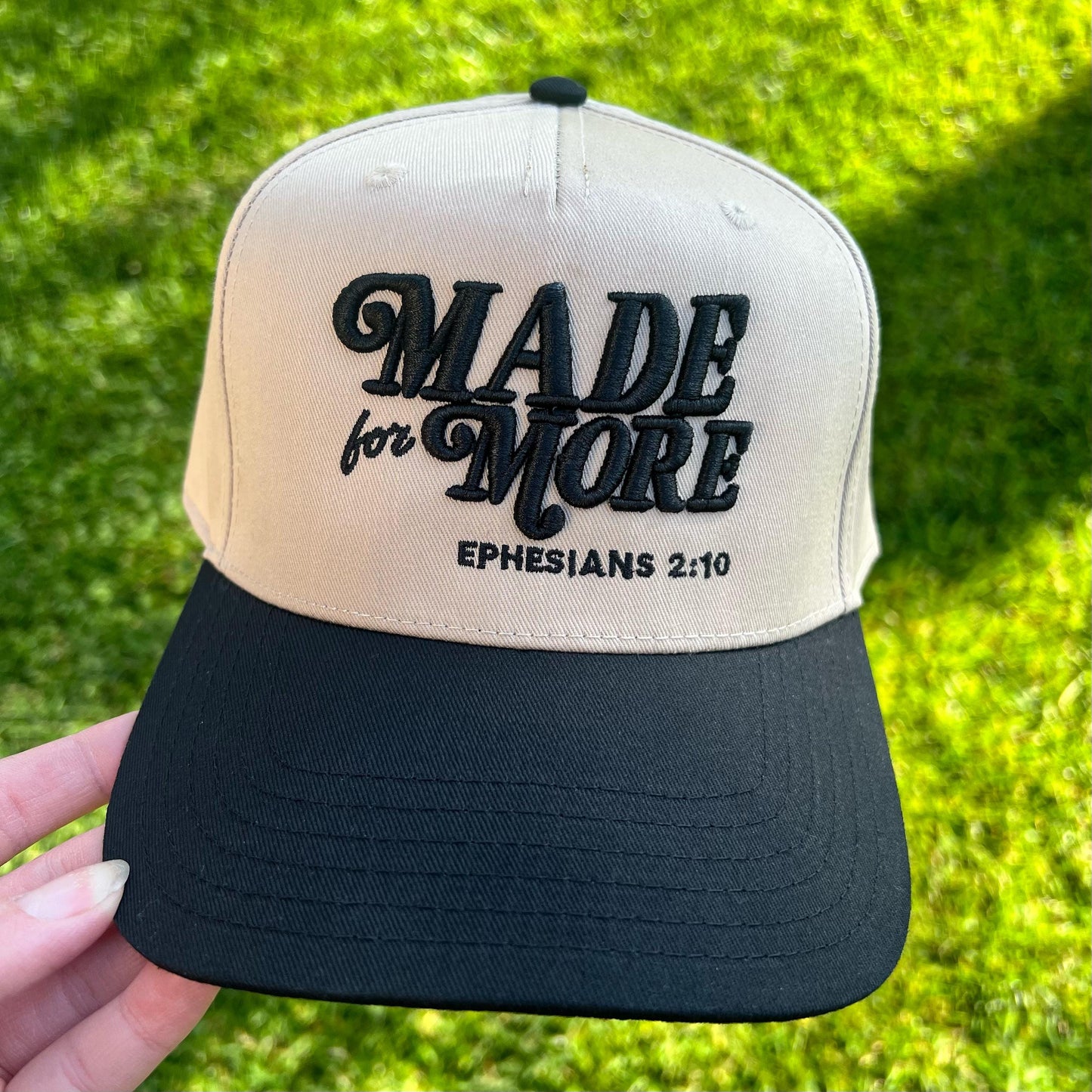 Made for More 3D Puff Trucker Hat | Ephesians 2:10 Embroidered Cap, Christian Faith Canvas Hat, Inspirational Gift
