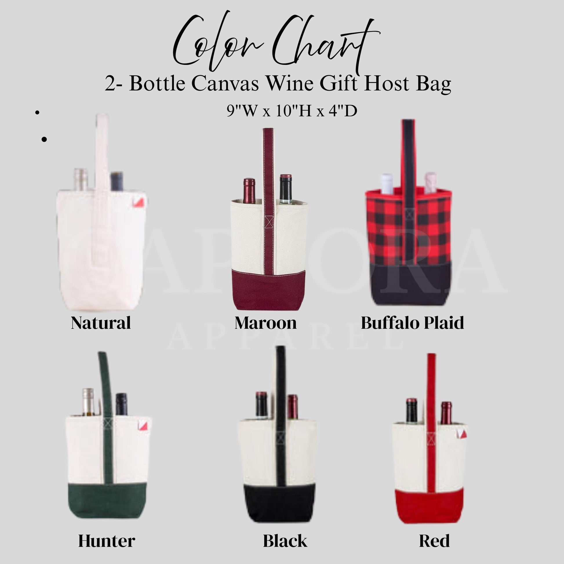 Personalized 2-Bottle Wine Tote | Embroidered Canvas Wine Gift Bag | Hostess Gift | Holiday Wine Carrier | Custom Monogram Bag