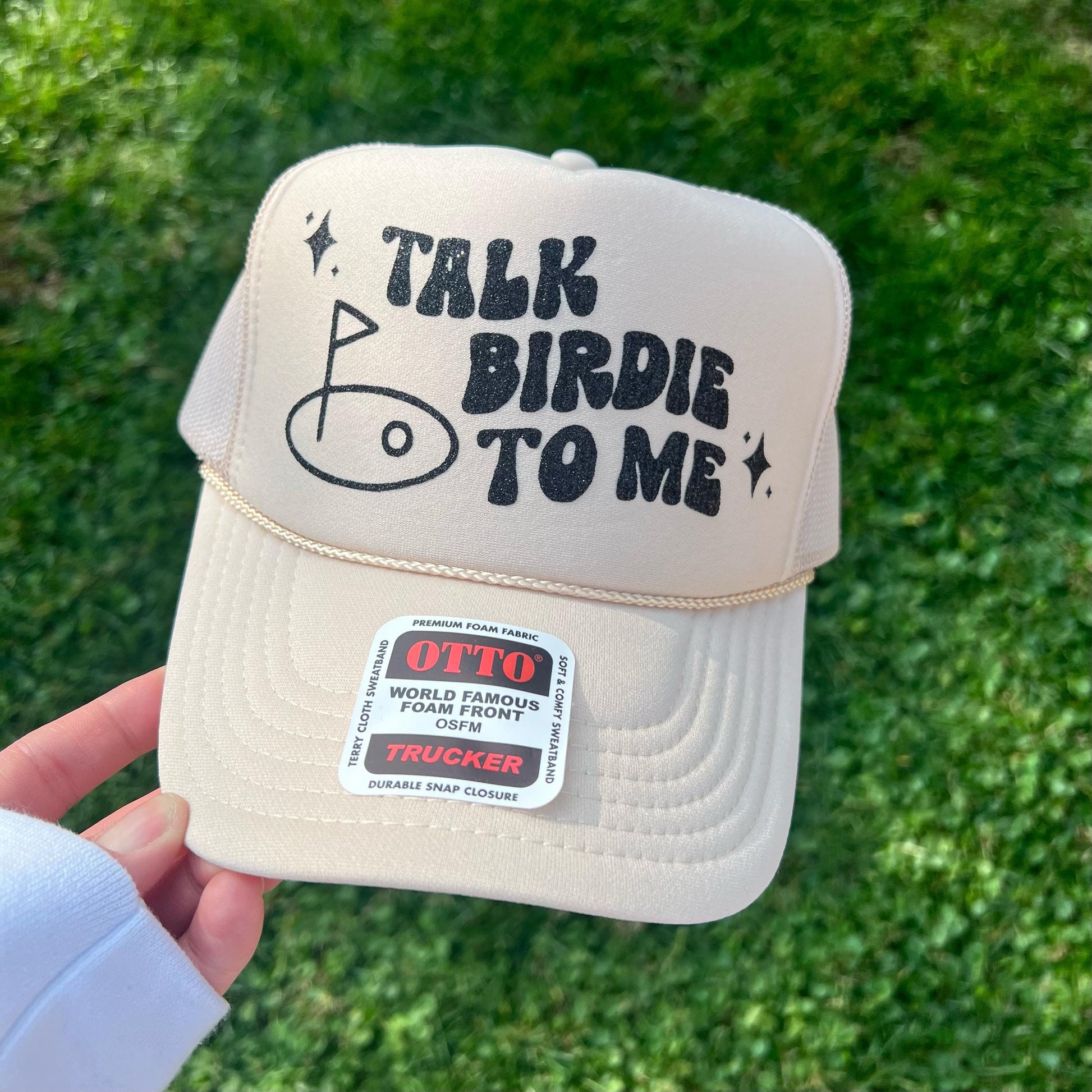 Talk Birdie to Me Trucker Hat with Chain | Funny Golf Hat, Foam Mesh Cap, Golf Lover Gift, Golf Pun Hat