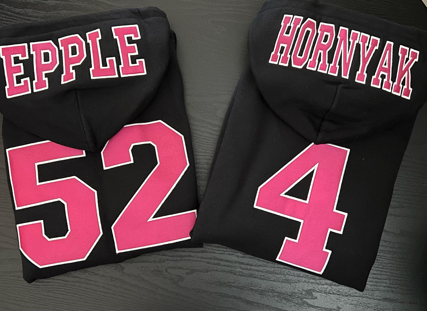 Personalized Applique Hoodie | Custom Embroidered Name & Sports Number | Gildan Hooded Sweatshirt | Team Spirit Gift | Game Day Apparel