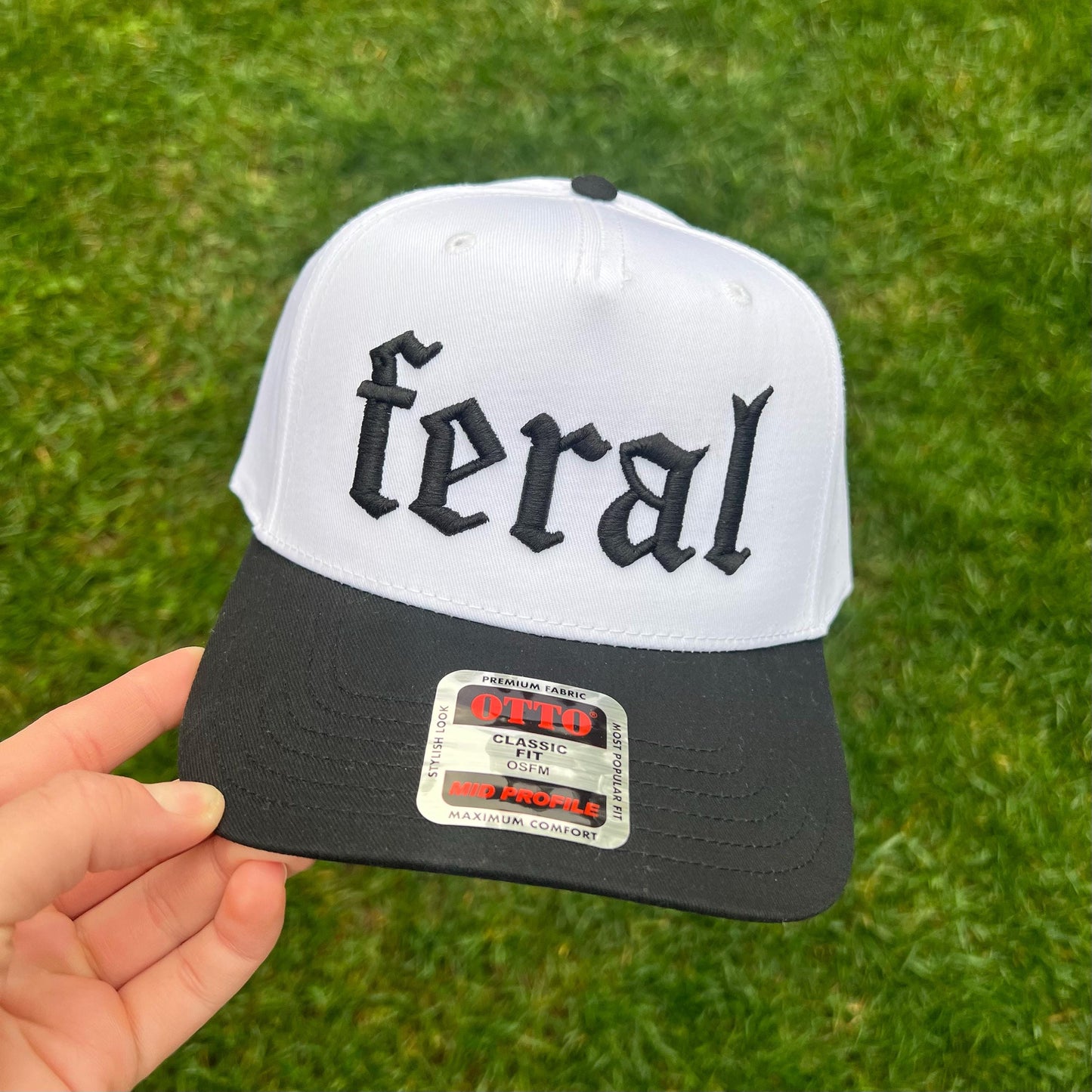 Feral 3D Puff Embroidered Hat |Trucker Baseball Cap, Funny Bold Statement Hat, Wild Girl Aesthetic, Streetwear Style Cap