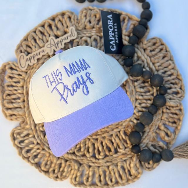 This Mama Prays Embroidered Hat | Christian Mom Hat, Faith Based Trucker Hat, Religious Mama Baseball Cap, Jesus Mom Gift, Cute Church Hat