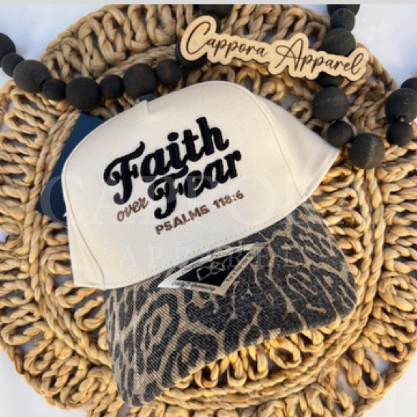 Faith Over Fear Puff Embroidered Hat | Psalms 118:6 Christian Hat, 3D Puff Faith Hat, Christian Gift, Inspirational Bible Verse Cap