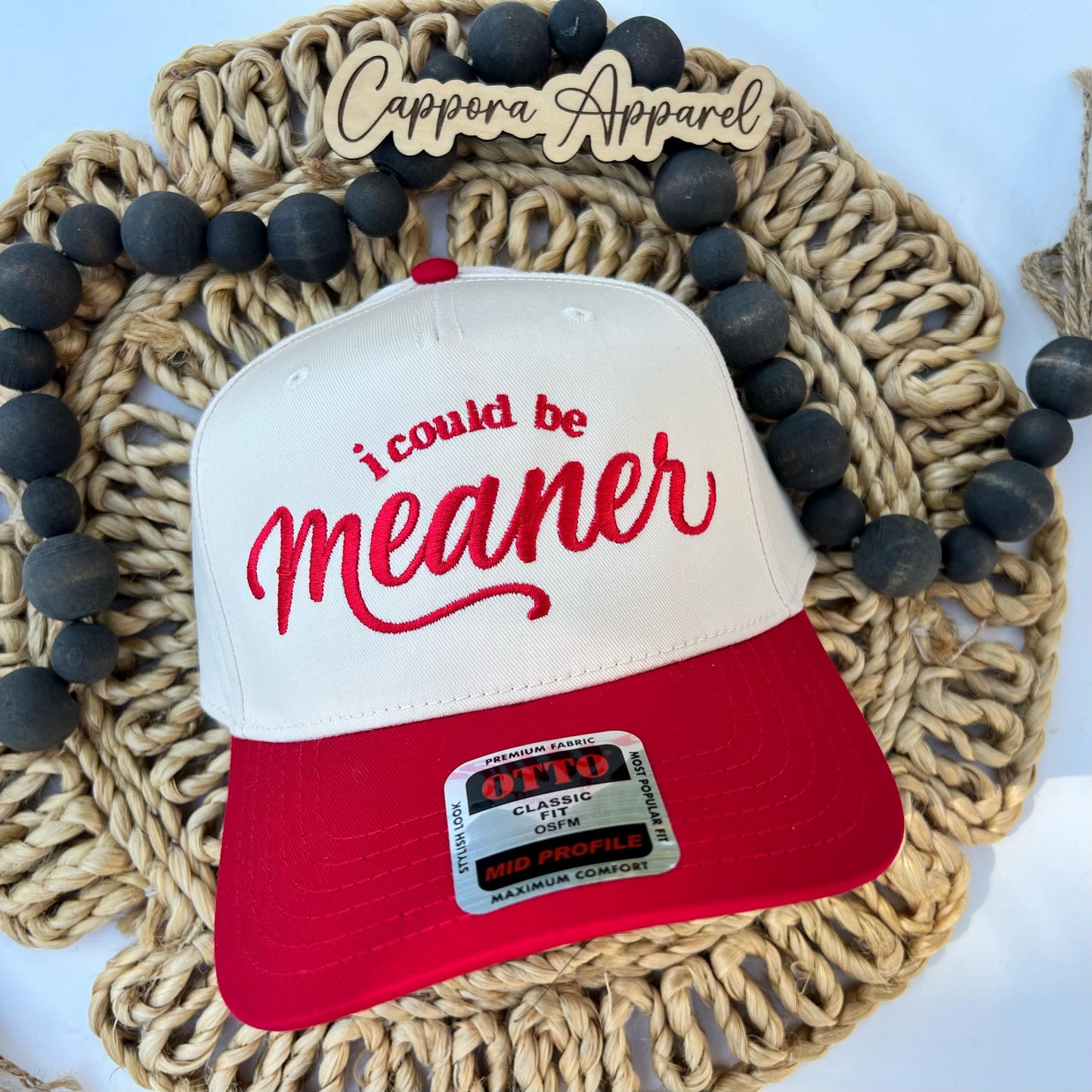 I Could Be Meaner Hat | Embroidered Trucker Hat, Sarcastic Hat, Funny Attitude Hat, Sassy Statement Cap, Trendy Embroidered Hat Gift