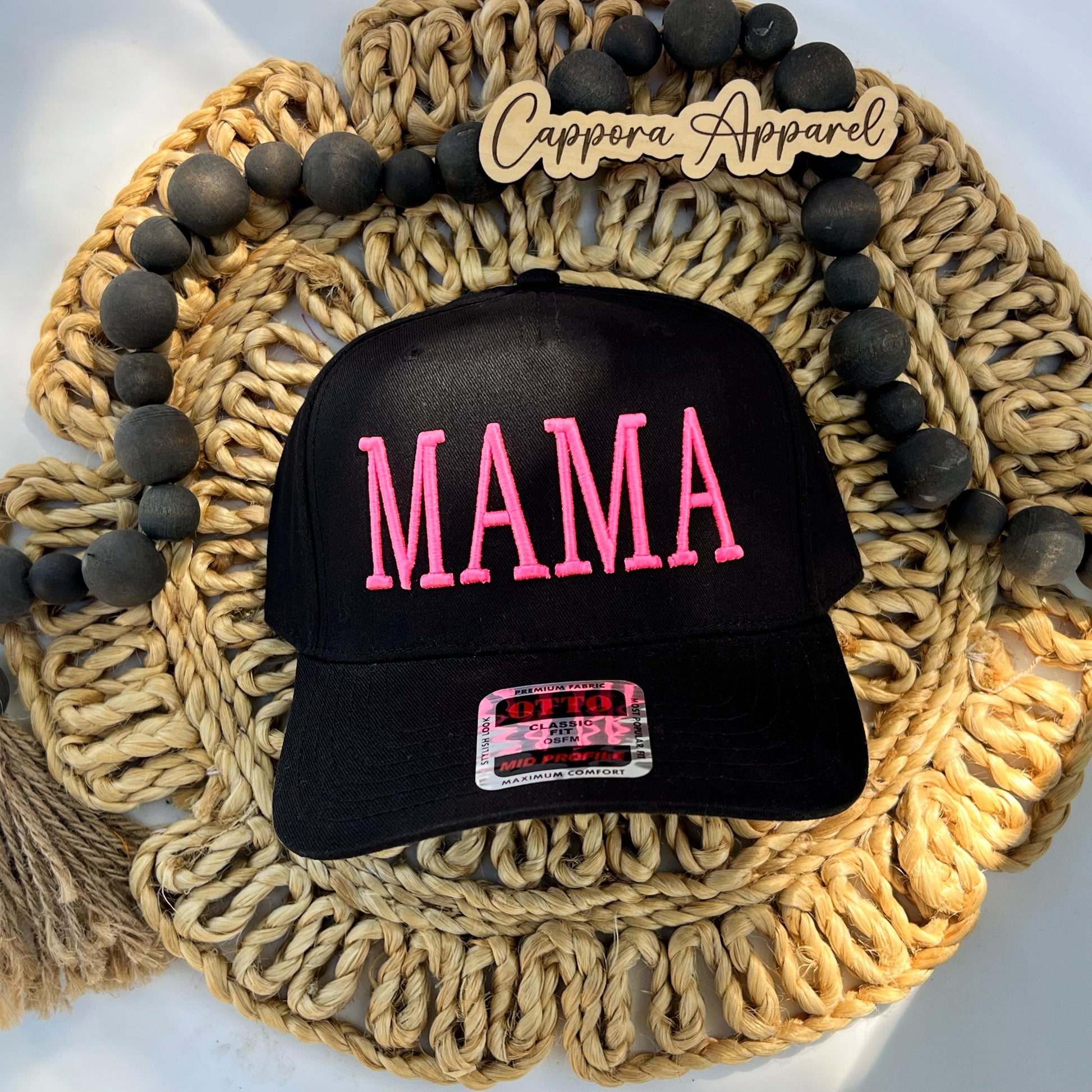 3D Puff Embroidered Mama Hat – Otto Snapback Baseball Cap for Moms – Trendy Mom Hat, Minimalist Mother’s Day Gift, Mama Trucker Cap