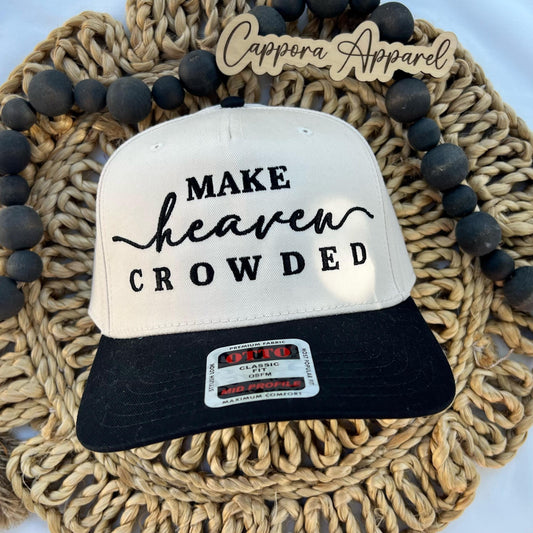 Make Heaven Crowded Embroidered Hat | Christian Trucker Hat, Faith Baseball Cap, Jesus Hat, Religious Gift for Women Men, Inspirational Cap