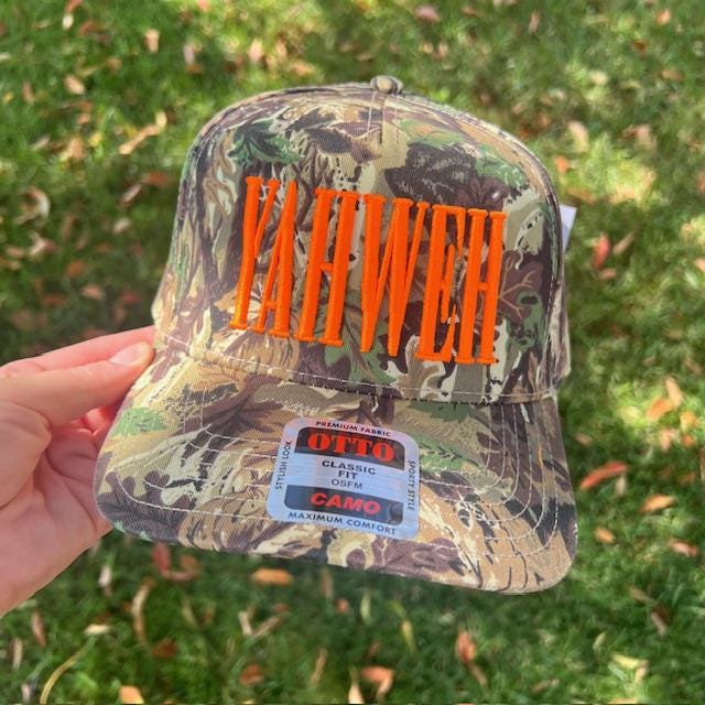 YAHWEH Embroidered Hat | Christian Puff Embroidery Hat, Faith Trucker Hat, Biblical Name of God Cap, Christian Gift, Religious Apparel