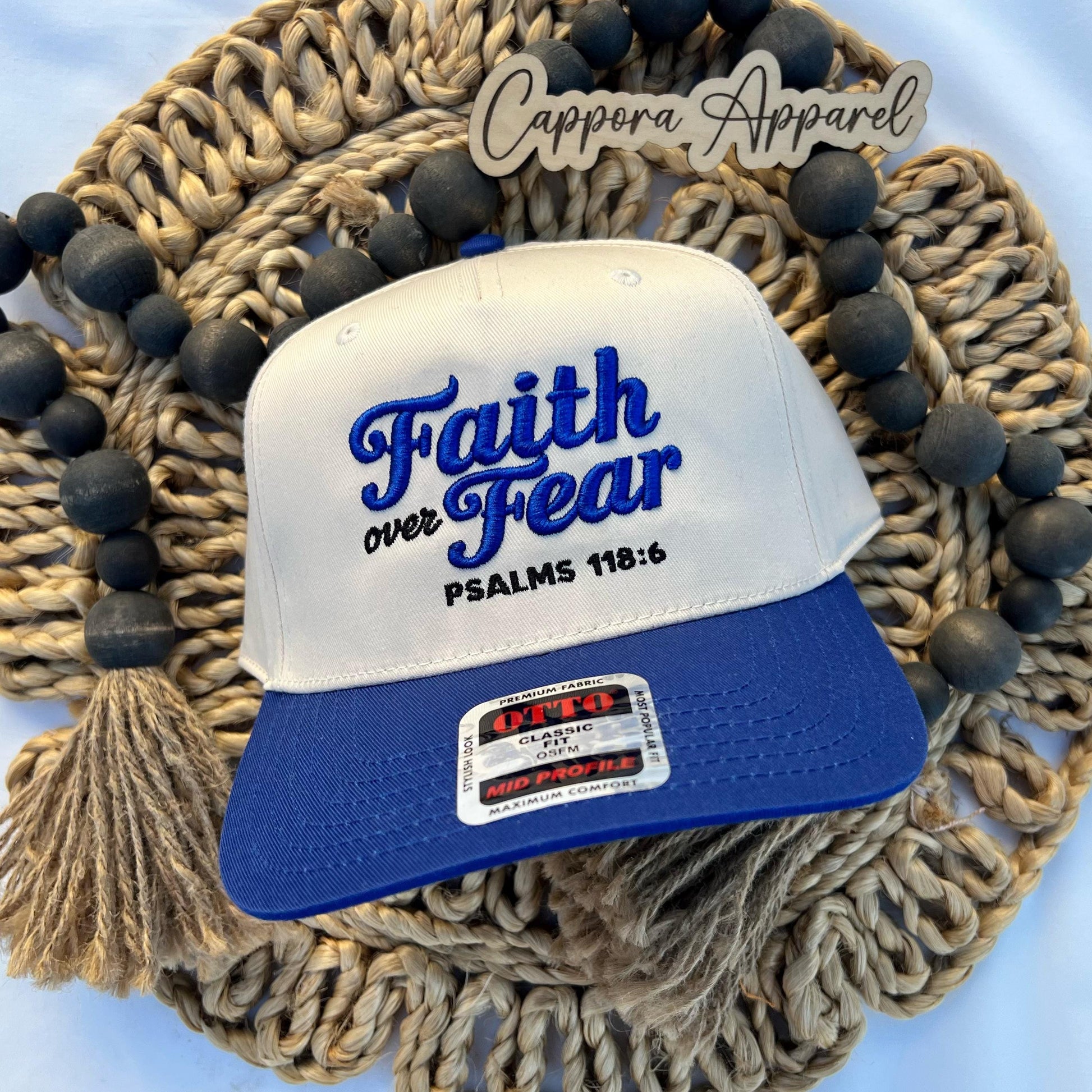 Faith Over Fear Puff Embroidered Hat | Psalms 118:6 Christian Hat, 3D Puff Faith Hat, Christian Gift, Inspirational Bible Verse Cap