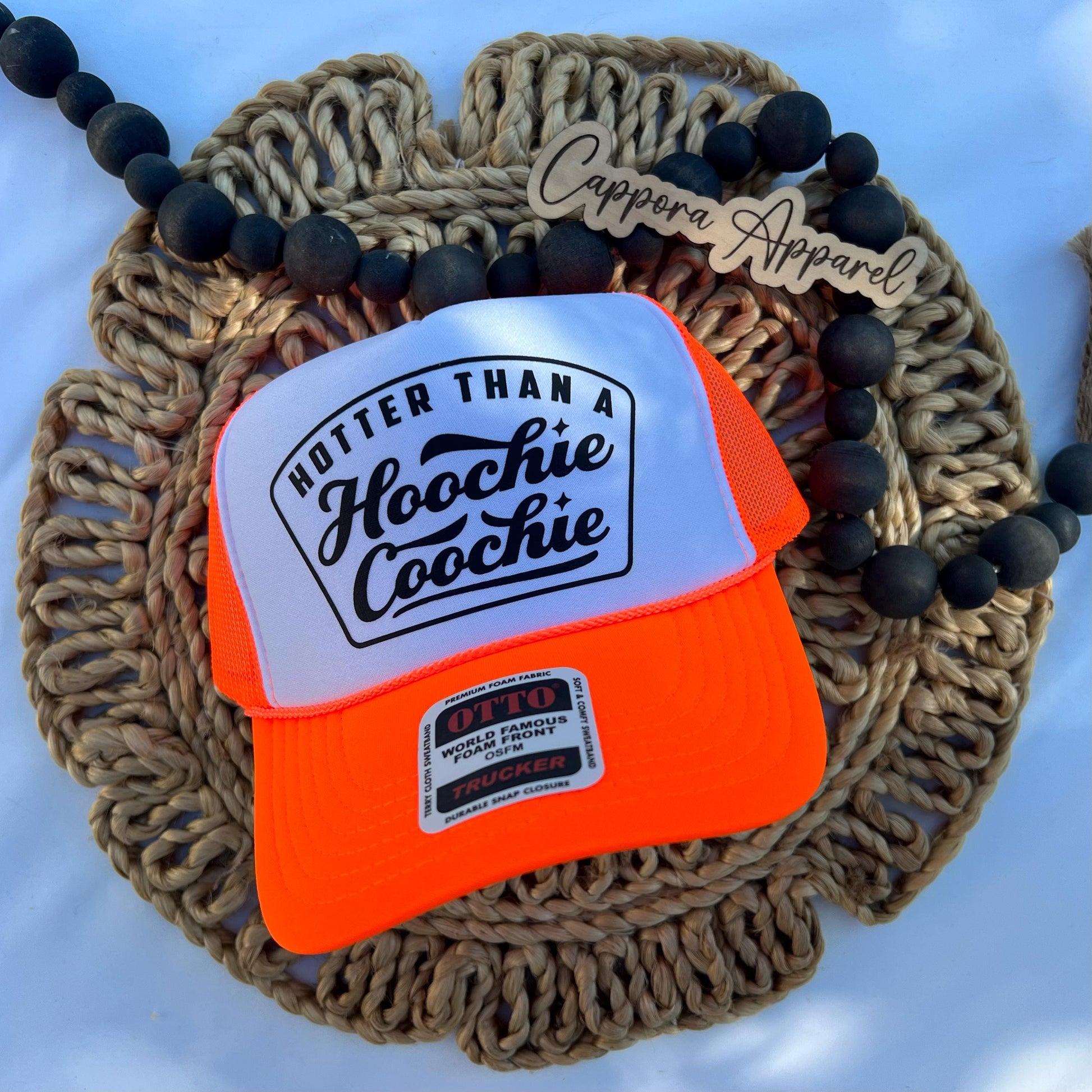 Hotter Than A Hoochie Coochie – Funny DTF Graphic Otto Foam Trucker Snapback, Lake & River Trucker Hat