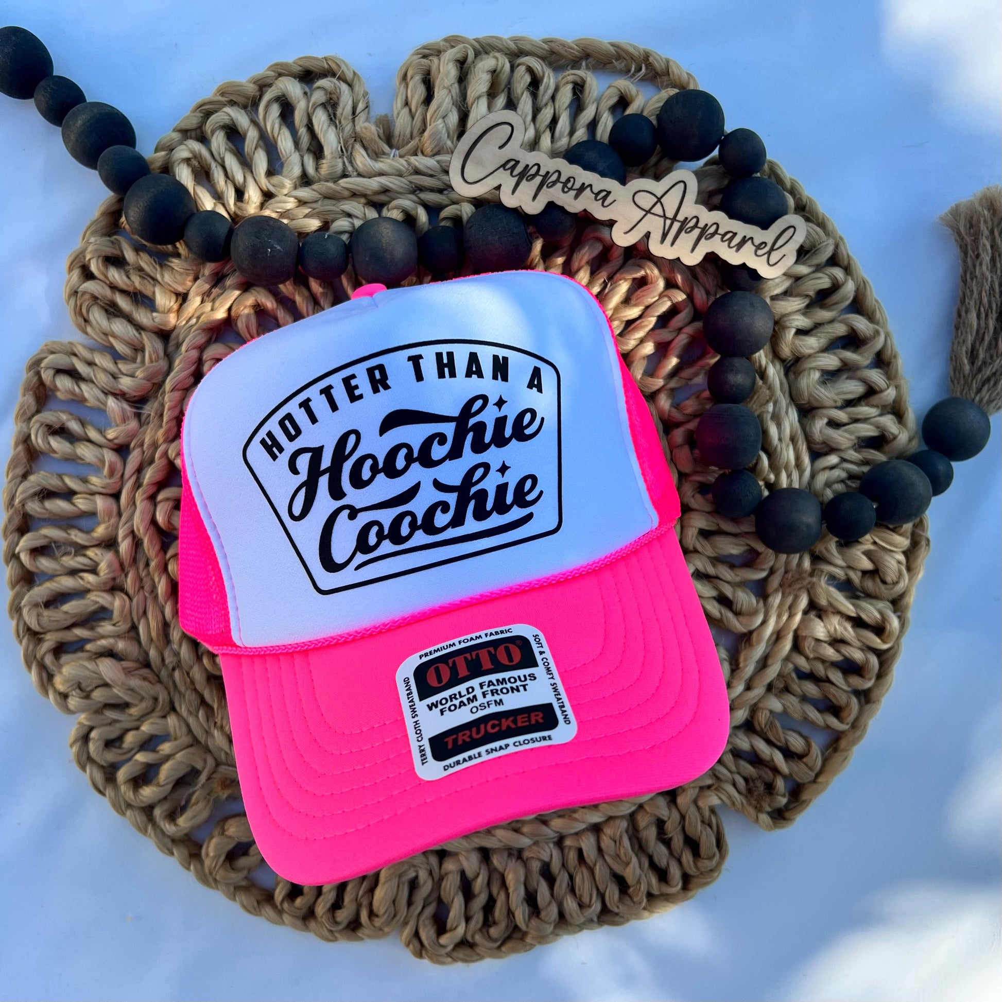 Hotter Than A Hoochie Coochie – Funny DTF Graphic Otto Foam Trucker Snapback, Lake & River Trucker Hat
