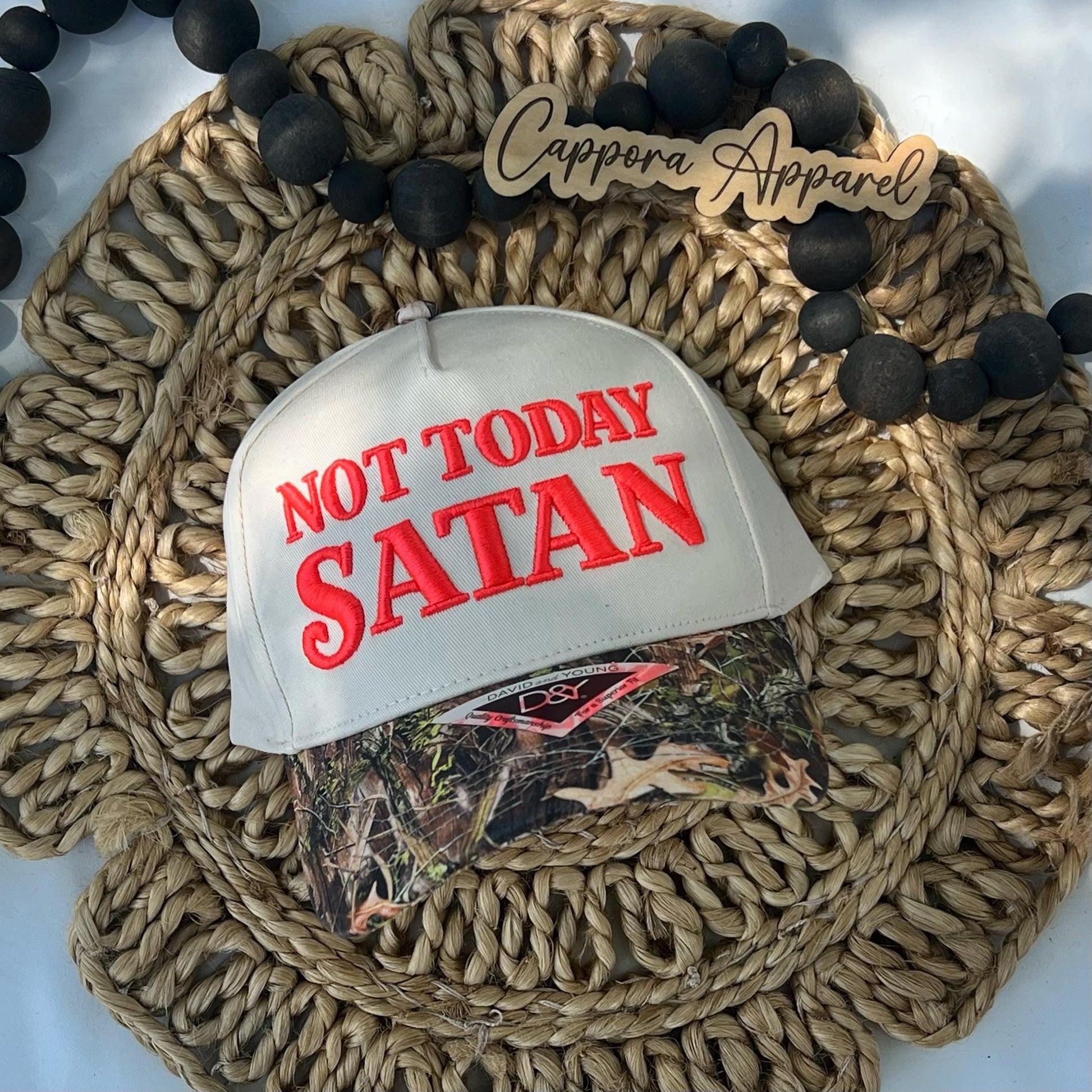 Not Today Satan Hat | Christian Hat, Faith Based Hat, Embroidered Trucker Hat, Religious Hat, Funny Christian Gift