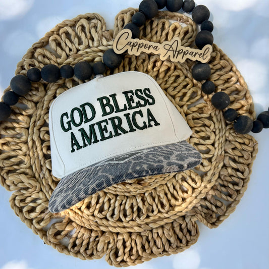 God Bless America Hat | Patriotic 3D Puff Embroidered Hat, USA Trucker Cap, Fourth of July Hat, America Baseball Cap, Patriotic Gift