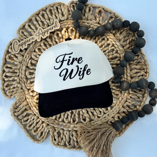 Fire Wife Embroidered Hat | Firefighter Wife Trucker Hat, Fire Wife Baseball Cap, First Responder Wife Gift, Fire Dept Wife Cap